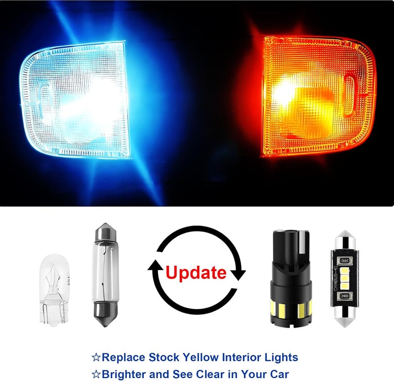 EASY EAGLE 10Pcs Tacoma LED Interior Lights: 6000K Super Bright Map Dome LED Bulbs - for Toyota Tacoma 2005 2006 2007 2008 2009 2010 2011 2012 2013 2014 2015 2016-2021 All Models+ Install Tool - Image 2